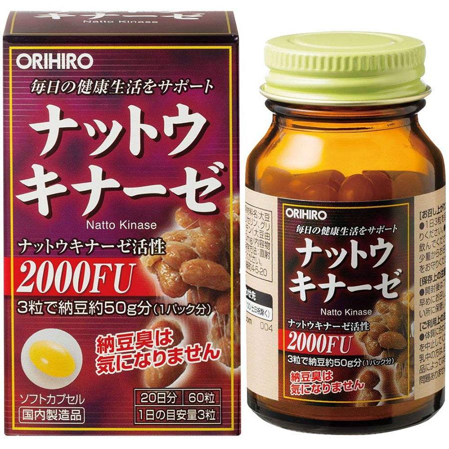 Viên uống hỗ trợ điều trị tai biến Nattokinase 2000FU Orihiro Nhật Viên uống hỗ trợ điều trị tai biến Nattokinase 2000FU Orihiro Nhật
