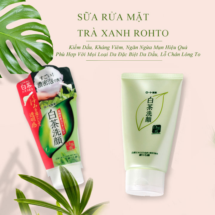 Sữa rửa mặt trà trắng Rohto Shirochasou 120g