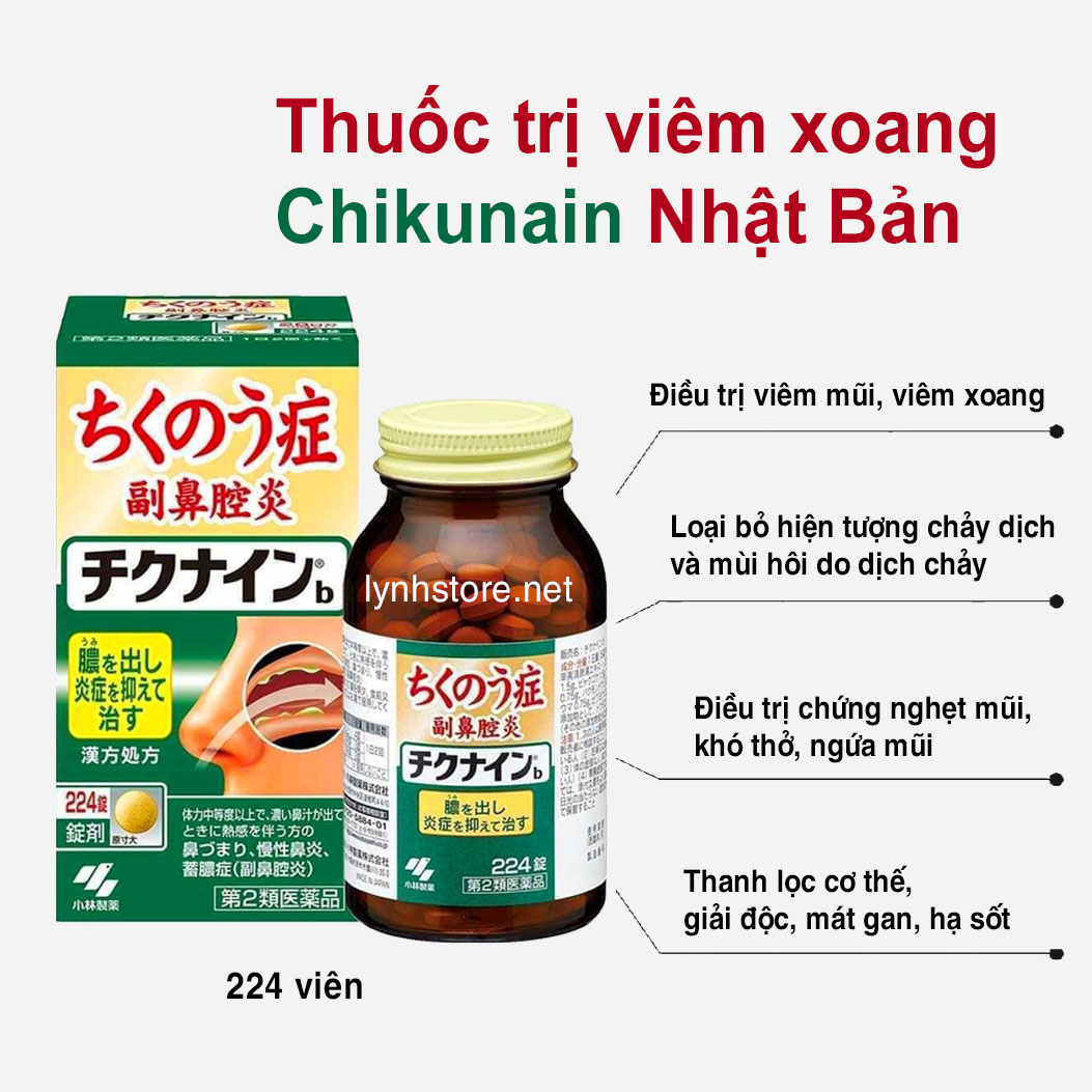Thuốc trị viêm xoang Chikunain Nhật Bản 224 viên